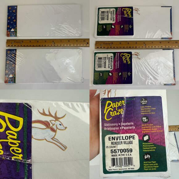 Vtg 6 Pks of 25 Christmas Holiday Theme Envelopes Paper Craze Laser Printer READ - Picture 4 of 13